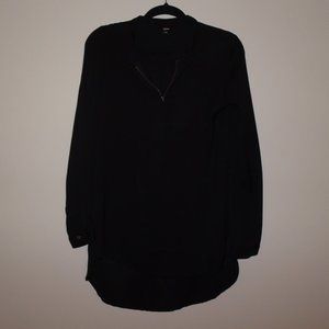 High Low Zip-Up Dress Shirt (Size S)